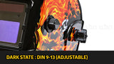 NNEDPE Centurion Solar Auto Darkening Welding Helmet - Skull Flame