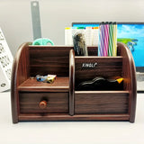 NNETM Wooden Desk File Organizer with Drawer