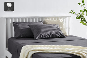 NNEKG 300TC Classic Percale Sheet Set (Charcoal King)