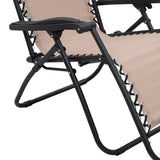 NNEDPE Zero Gravity Reclining Deck Camping Chair - Beige