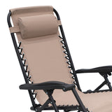 NNEDPE Zero Gravity Reclining Deck Camping Chair - Beige