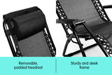 NNEDPE Zero Gravity Reclining Deck Chair - Black