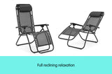 NNEDPE Zero Gravity Reclining Deck Chair - Black