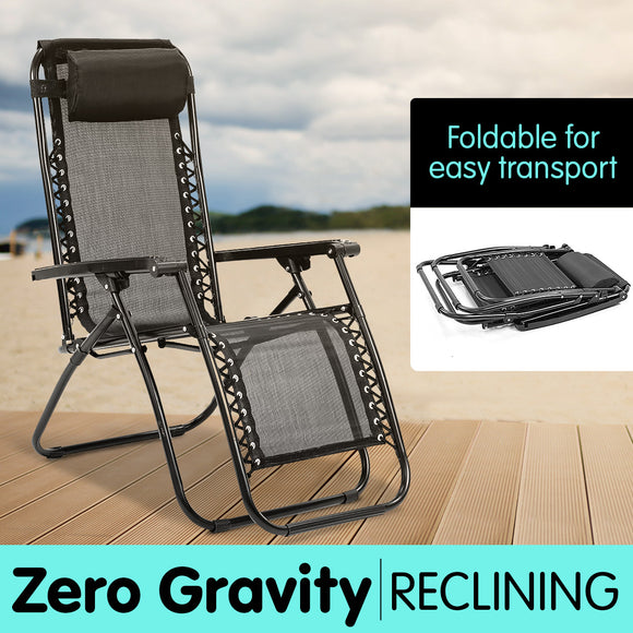 NNEDPE Zero Gravity Reclining Deck Chair - Black