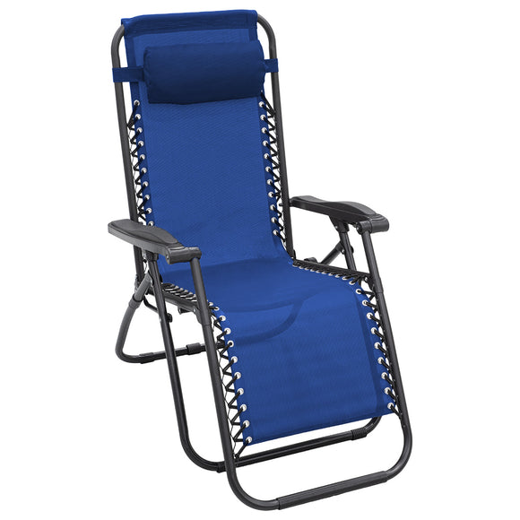 NNEDPE Zero Gravity Reclining Deck Chair - Blue