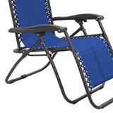 NNEDPE Zero Gravity Reclining Deck Chair - Blue