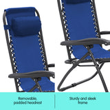 NNEDPE Zero Gravity Reclining Deck Chair - Blue