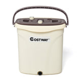NNECW Flat Squeeze Mop & Bucket Set with 2 Microfiber Pads for Hand-Free Wringing
