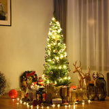 NNECW 1.5 M Slim Pencil Christmas Tree with Branch Tips for Indoor Decoration