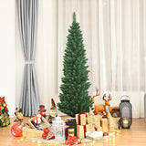 NNECW 1.5 M Slim Pencil Christmas Tree with Branch Tips for Indoor Decoration