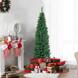 NNECW 1.5 M Slim Pencil Christmas Tree with Branch Tips for Indoor Decoration