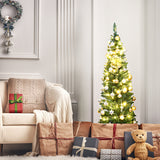NNECW 1.5 M Slim Pencil Christmas Tree with Branch Tips for Indoor Decoration