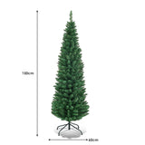 NNECW 1.5 M Slim Pencil Christmas Tree with Branch Tips for Indoor Decoration