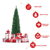 NNECW 1.5 M Slim Pencil Christmas Tree with Branch Tips for Indoor Decoration