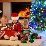 NNECW 2.1 M Pre-Lit Artificial Christmas Tree with Multicolored LED Lights for Festival