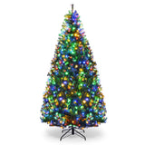 NNECW 2.1 M Pre-Lit Artificial Christmas Tree with Multicolored LED Lights for Festival