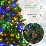 NNECW 2.1 M Pre-Lit Artificial Christmas Tree with Multicolored LED Lights for Festival