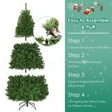 NNECW 2.1 M Pre-Lit Artificial Christmas Tree with Multicolored LED Lights for Festival