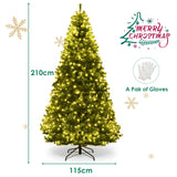 NNECW 2.1 M Pre-Lit Artificial Christmas Tree with Multicolored LED Lights for Festival