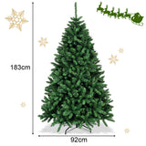 NNECW 1.83m Christmas Tree with 1355 Tips & Foldable Metal Stand