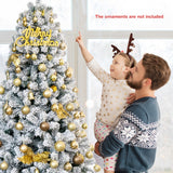 NNECW 2.3m Snow Flocked Artificial Christmas Tree with 1010 Tips