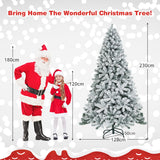 NNECW 2.3m Snow Flocked Artificial Christmas Tree with 1010 Tips