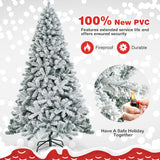 NNECW 2.3m Snow Flocked Artificial Christmas Tree with 1010 Tips