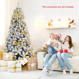 NNECW 2.3m Snow Flocked Artificial Christmas Tree with 1010 Tips