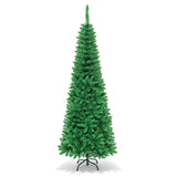 NNECW 1.98 M Artificial Pencil Christmas Tree with LED Lights for Home & Shop