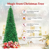 NNECW 1.98 M Artificial Pencil Christmas Tree with LED Lights for Home & Shop