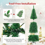 NNECW 1.98 M Artificial Pencil Christmas Tree with LED Lights for Home & Shop