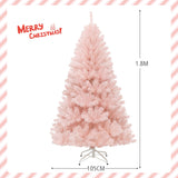 NNECW 1.8 M Artificial Hinged Christmas Tree with Sturdy Metal Stand for Home