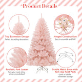 NNECW 1.8 M Artificial Hinged Christmas Tree with Sturdy Metal Stand for Home