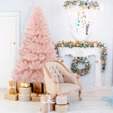 NNECW 2.1 M Artificial Hinged Christmas Tree with Sturdy Metal Stand for Home