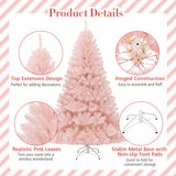 NNECW 2.1 M Artificial Hinged Christmas Tree with Sturdy Metal Stand for Home