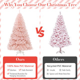 NNECW 2.1 M Artificial Hinged Christmas Tree with Sturdy Metal Stand for Home