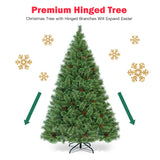 NNECW 1.8M Christmas Pine Tree with 260 LED Warm White Light for Christmas Decorations