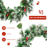 NNECW 0.6M Snowy Christmas Wreath with 50 LED Lights and 110 PVC tips for Decorations
