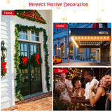 NNECW 2.7m Pre-lit Christmas Pine Garland with 100 LED Lights