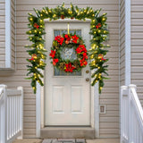 NNECW 2.7m Pre-lit Christmas Pine Garland with 100 LED Lights
