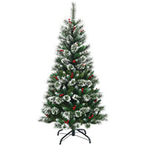 NNECW 1.5 M Mixed Artificial Christmas Tree with Pre Decorated Holly Berries for Christmas