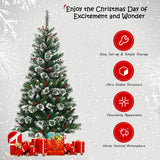 NNECW 1.5 M Mixed Artificial Christmas Tree with Pre Decorated Holly Berries for Christmas