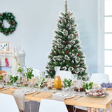 NNECW 1.8 M Artificial Christmas Tree with Pre Decorated Holly Berries for Christmas