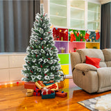 NNECW 1.8 M Artificial Christmas Tree with Pre Decorated Holly Berries for Christmas