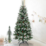 NNECW 1.8 M Artificial Christmas Tree with Pre Decorated Holly Berries for Christmas