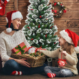 NNECW 1.8 M Artificial Christmas Tree with Pre Decorated Holly Berries for Christmas