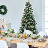 NNECW 2.1 M Artificial Christmas Tree with Pre Decorated Holly Berries for Christmas