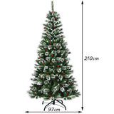 NNECW 2.1 M Artificial Christmas Tree with Pre Decorated Holly Berries for Christmas