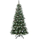 NNECW 2.1 M Artificial Christmas Tree with Pre Decorated Holly Berries for Christmas