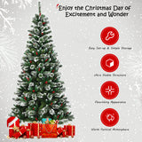 NNECW 2.1 M Artificial Christmas Tree with Pre Decorated Holly Berries for Christmas